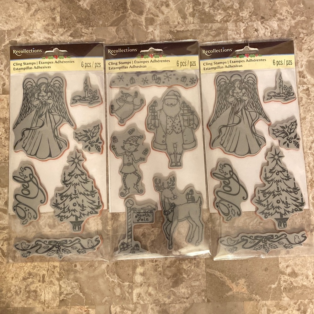 New Recollections Christmas Cling Stamps (3 packages)